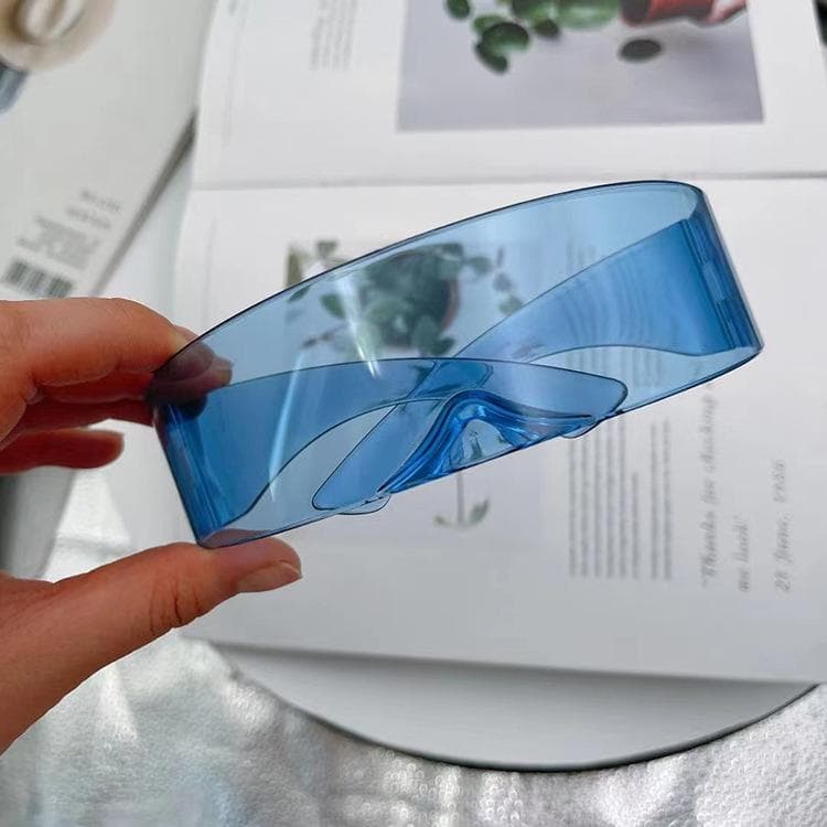 Futuristic Narrow Visor Sunglasses for Women Men Mirrored Lens Laser Eyewear Personality Glasses Integrated Sun Glasses MULTI