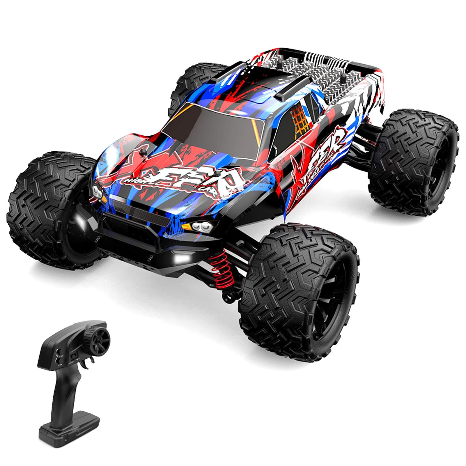 Remote Control Car 1/16 2.4GHz 40km/h All Terrain Off Road Trucks 4WD Climbing Car Gifts Full Scale 1 battery red