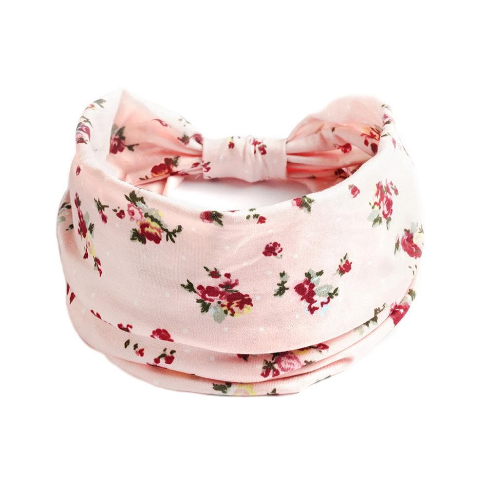 New Vintage Knot Elastic Headbands Turban Headwrap Wide For Women Girls Flower Print Cotton Soft Boho Bandana Hair Accessories 21