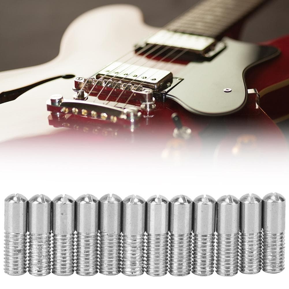 12Pcs Electric Guitar Screws Silver Steel Single Pickup Panel Fasteners Accessories
