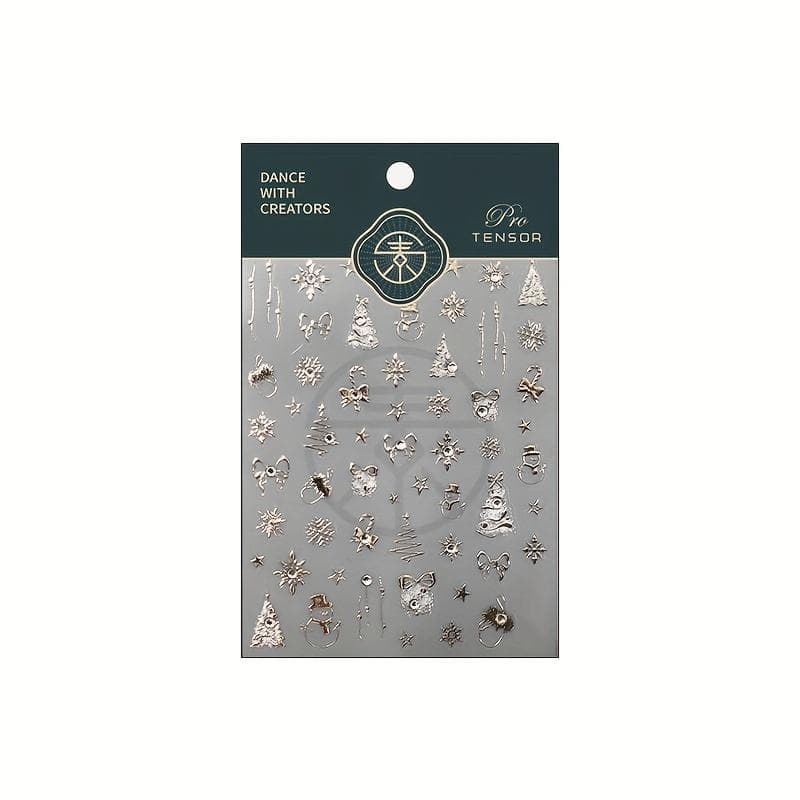 Snowflake Bowknot Lovely Christmas Self Adhesive Nail Art Sticker 5D Embossed Manicure Decals TL-256