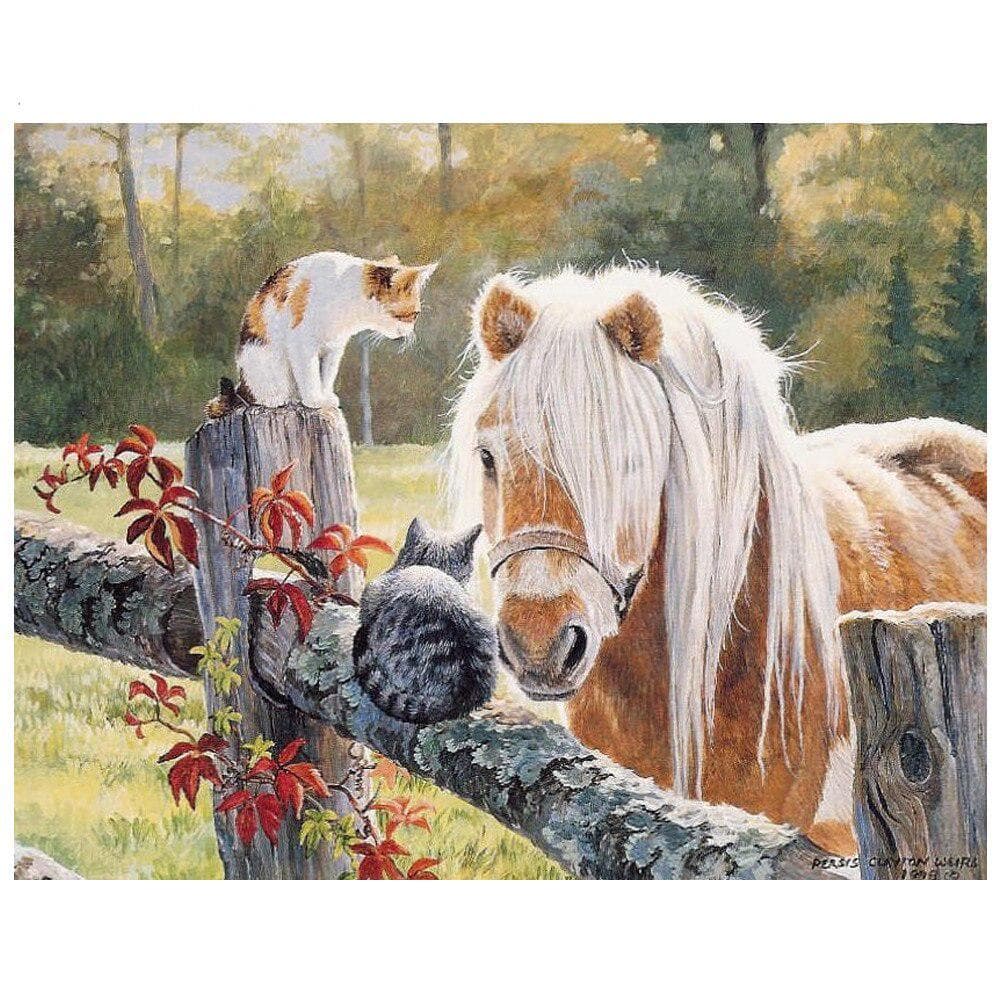 Horse Picture Diamond Embroidery DIY Diamond Painting Full Round Animal Diamond Mosaic Cross Stitch 20X30CM