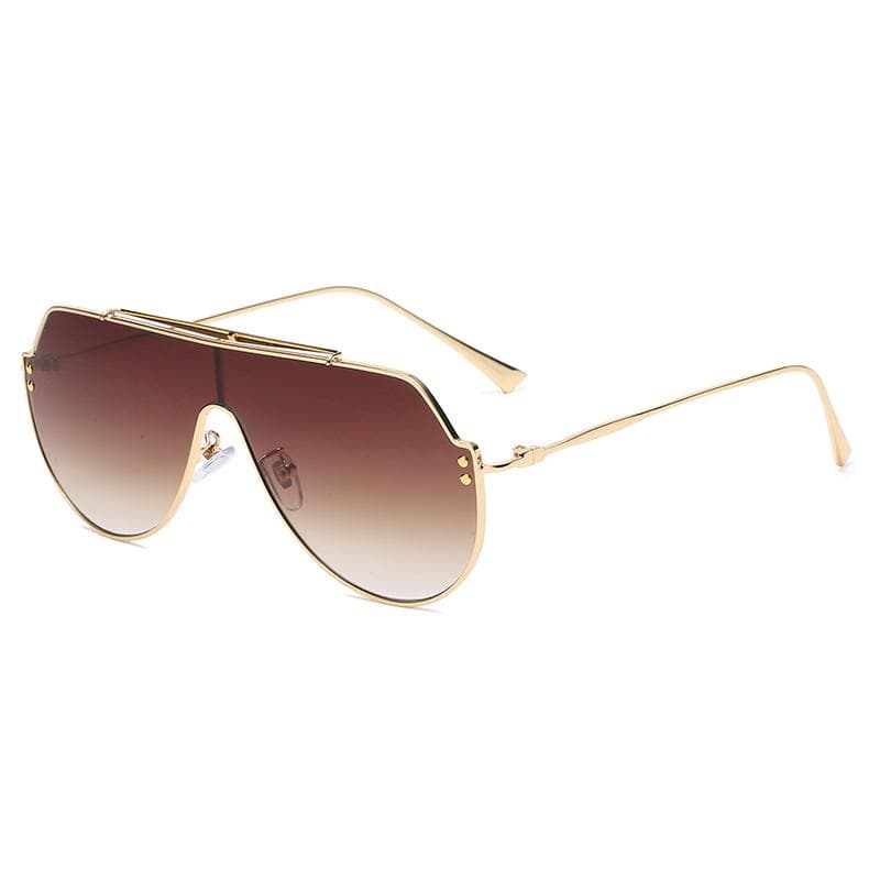 New Designer Sunglasses Oversized Alloy Frame Sun Glasses Men Women Oval Lens Style Goggle Eyewear Fashion Trendy