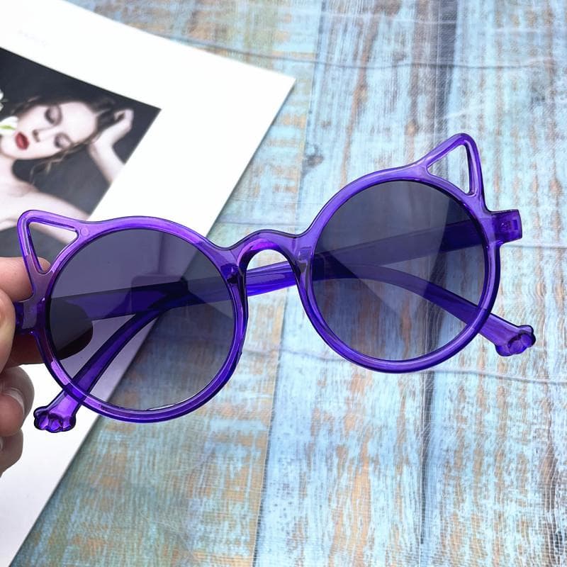 Children Cute Cat Ears Sunglasses Girls Boys Summer Animal Cartoon UV Protection Vintage Eyewear Lovely Goggles