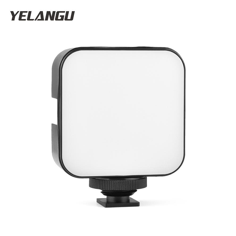 YELANGU LED01  Mini LED Video Light Photography Fill-in Lamp 6500K Dimmable 5W with Cold Shoe Mount black