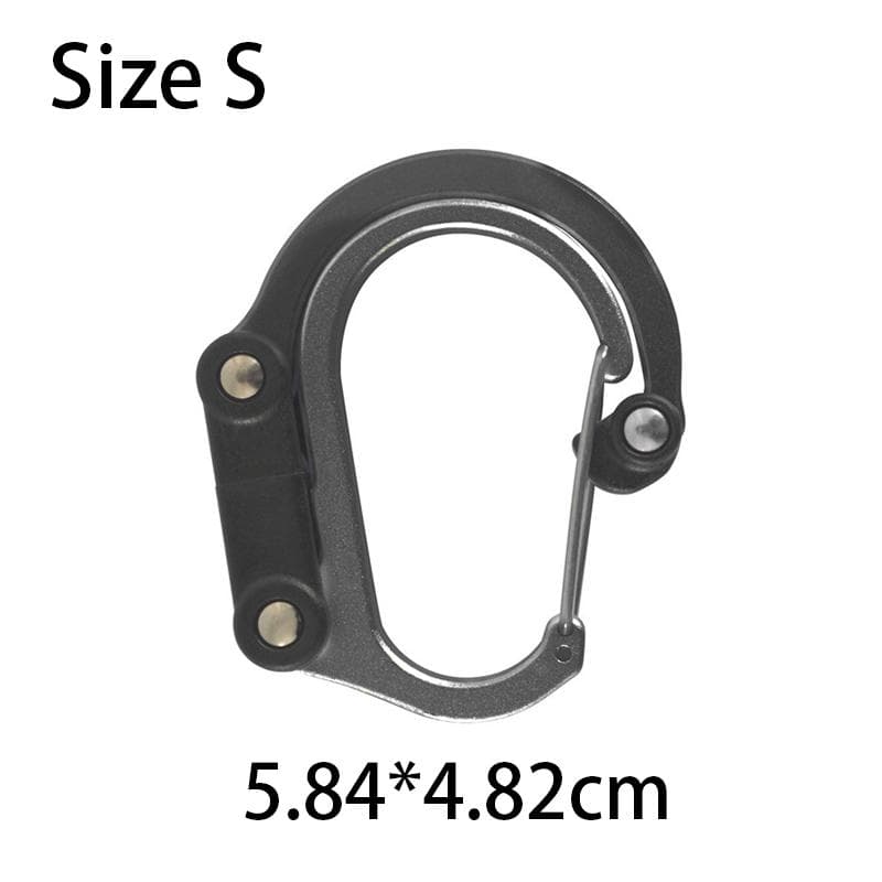Multifunctional Hybrid Gear Clip Carabiner 360 Degree Rotating Hook Strong Buckle Camping Hiking Travel Backpack Outdoor Gadget black