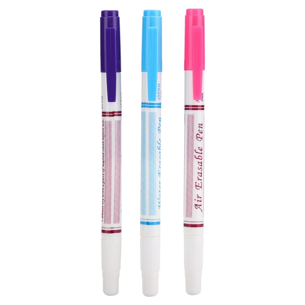 3Pcs Water Erasable Pen Double Head DIY Cloth Sewing Accessories Red/Blue/Purple