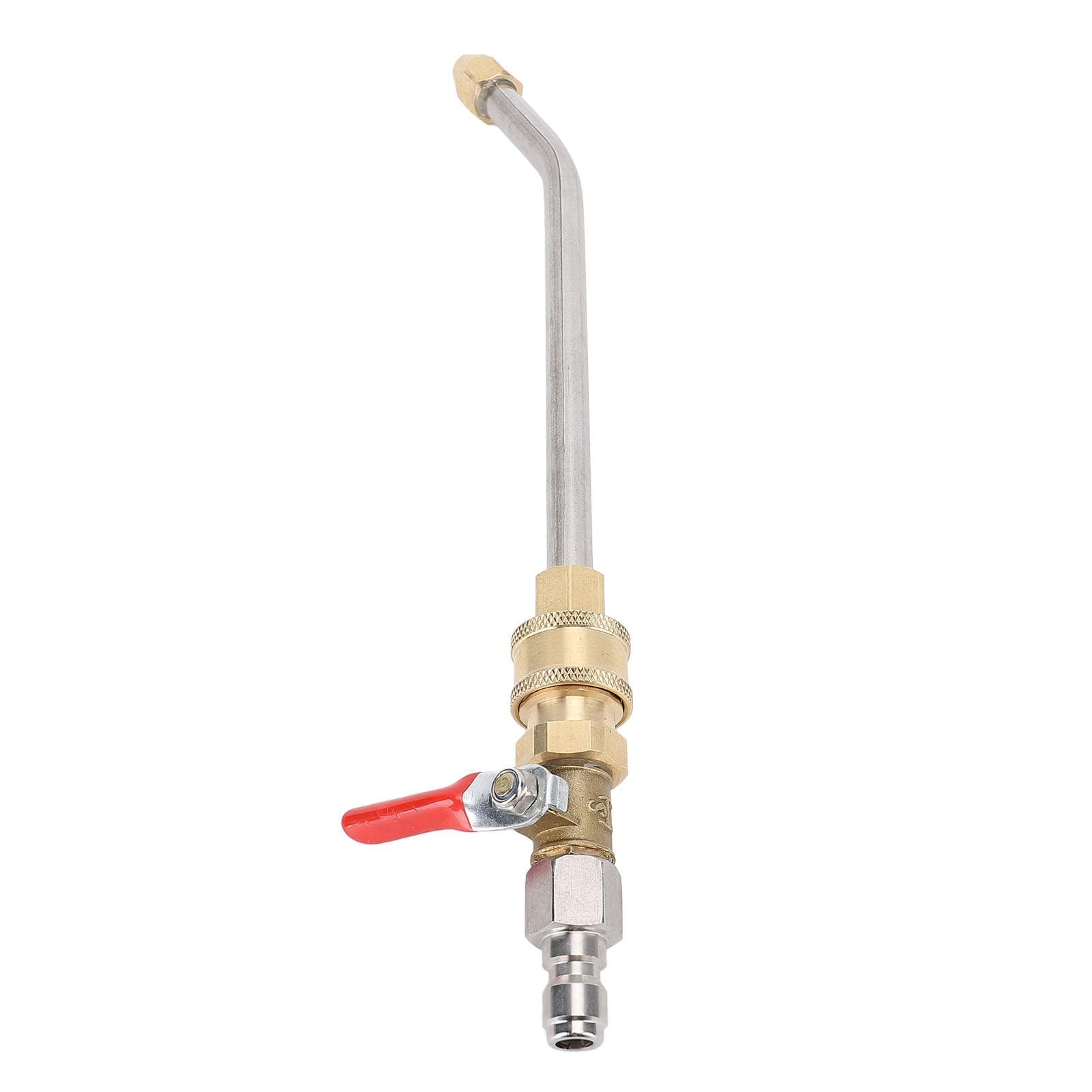 Curved Pressure Washer Extension Wand with Ball Valve 14 Inch Connector Power Washer Gutter