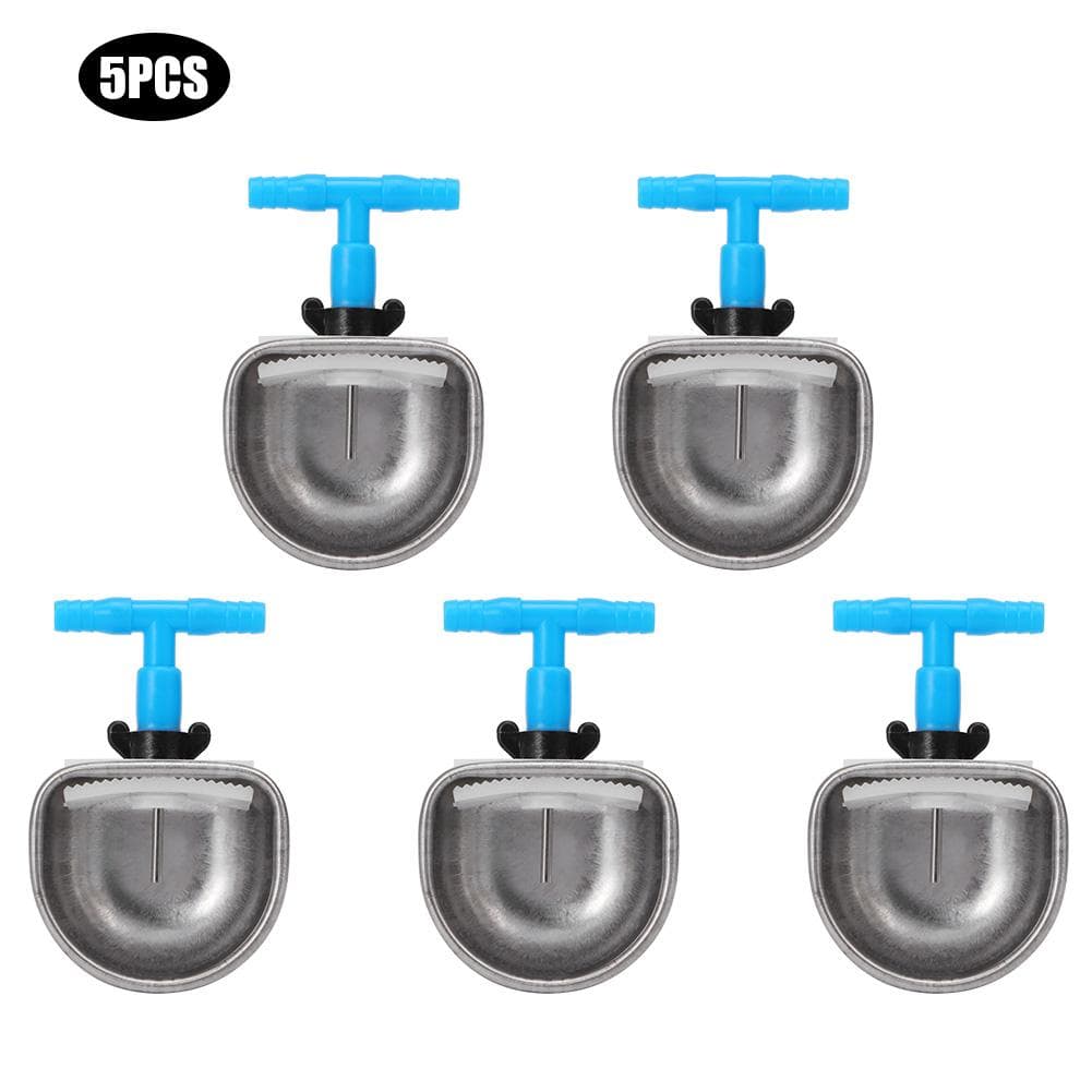 5Pcs Stainless Steel Automatic Rabbit Drinker Nipple Drinking Bowl Waterer Farm AccessoryLarge Bowl