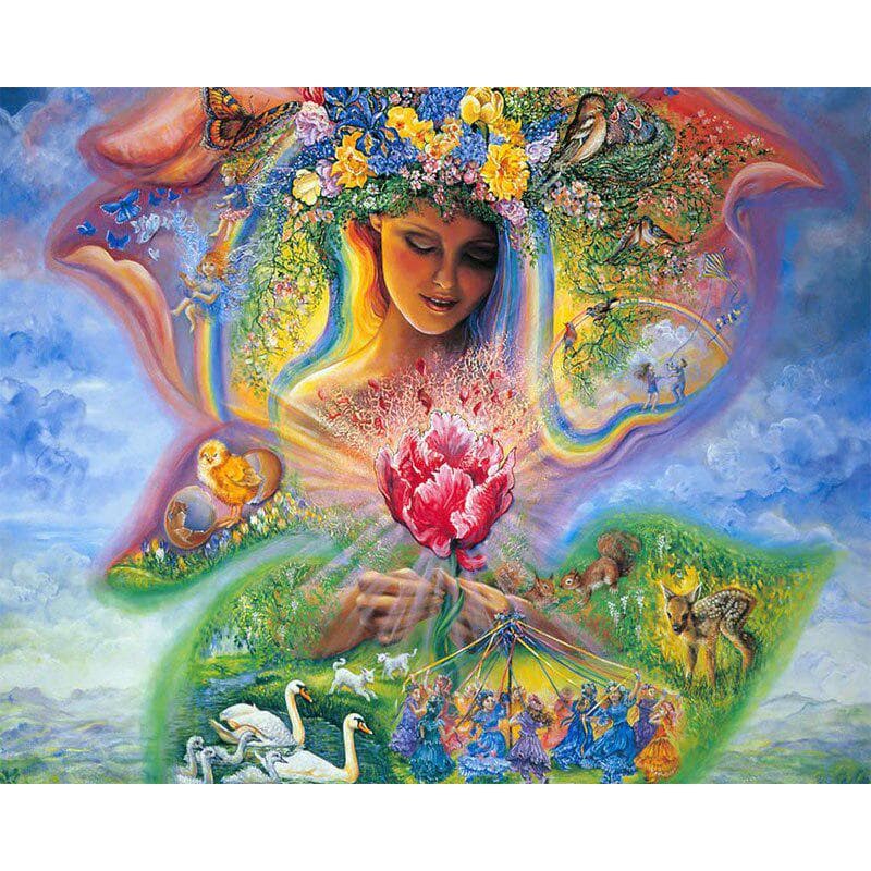 Full Drill 5D DIY Diamond Painting Girl Flower and Swan Embroidery Cross Stitch 20X30CM