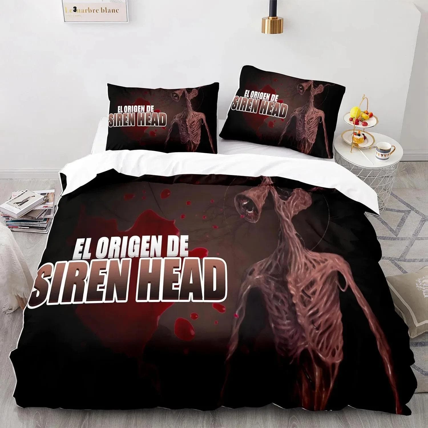 3D Print Siren Head Bedding Set Duvet Cover Bed Set Quilt Cover Pillowcase Comforter king Queen Size Boys Adult Bedding Set 70x133cm 2pcs