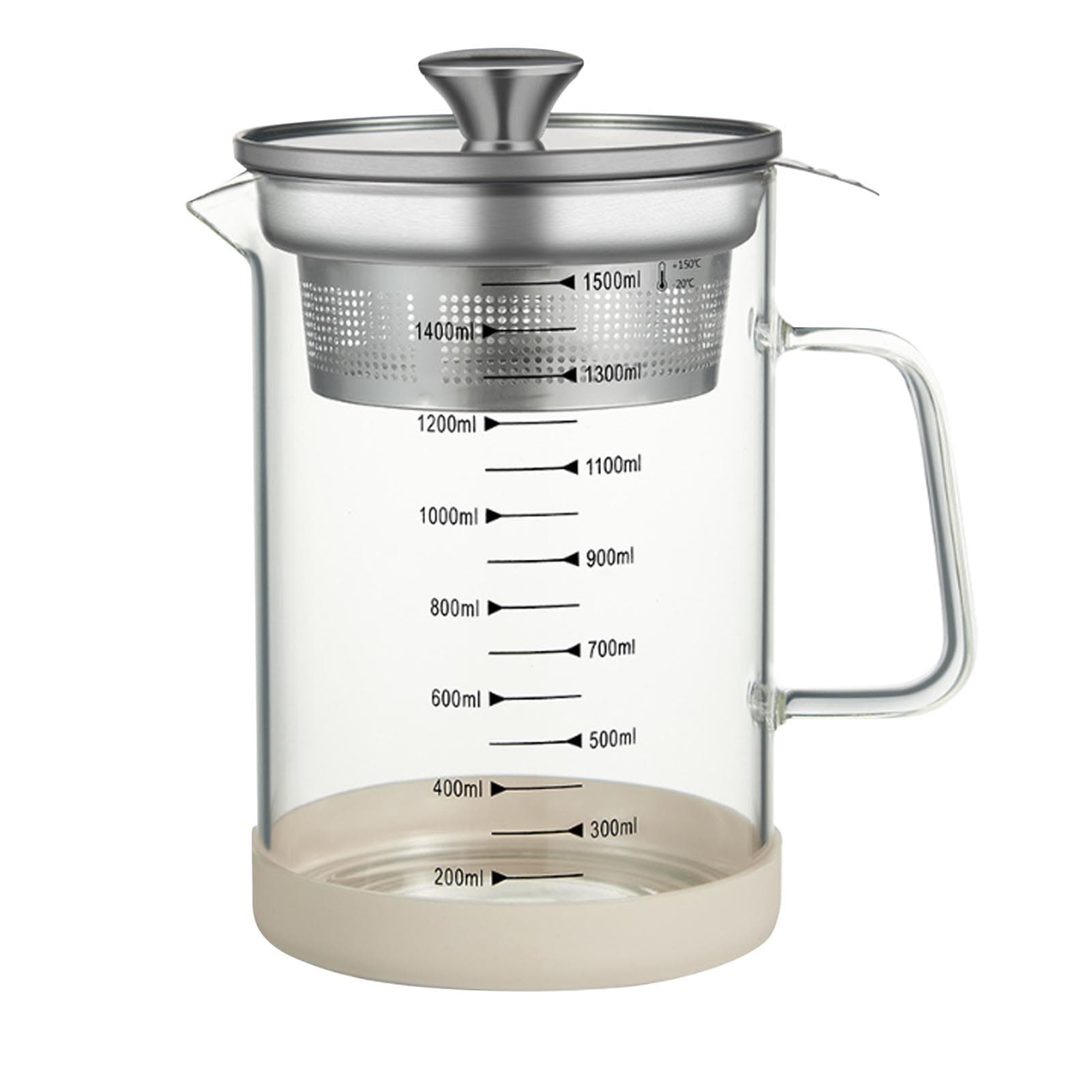 Oil Strainer Pot Multipurpose High Borosilicate Glass Oil Can with Fine Mesh Filter for Fruit L(for 6.5-9kg)
