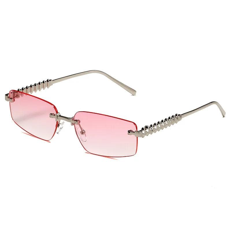 Rimless Metal Sunglasses Women Men Vintage Punk Luxury Brand Designer UV400 Outdoor Driving Hip Hop Sun Glasses As the photo