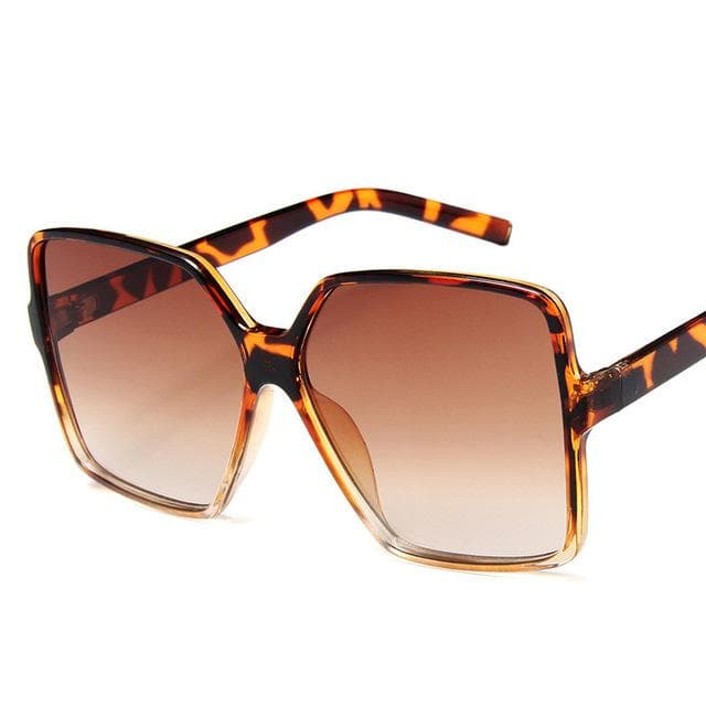Luxury Square Sunglasses Women Brand Designer Retro Frame Big Sun Glasses Female Vintage Gradient UV4 As Picture