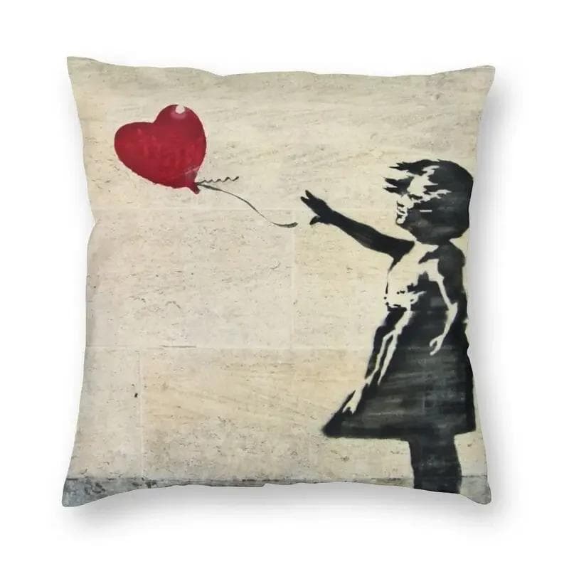 Banksy Uncovering Graffiti Pillow Cover Home Decor Cushion Sofa Street Art Cushion Cover Throw Pillow for Car Decorative Cushoin 40x40cm