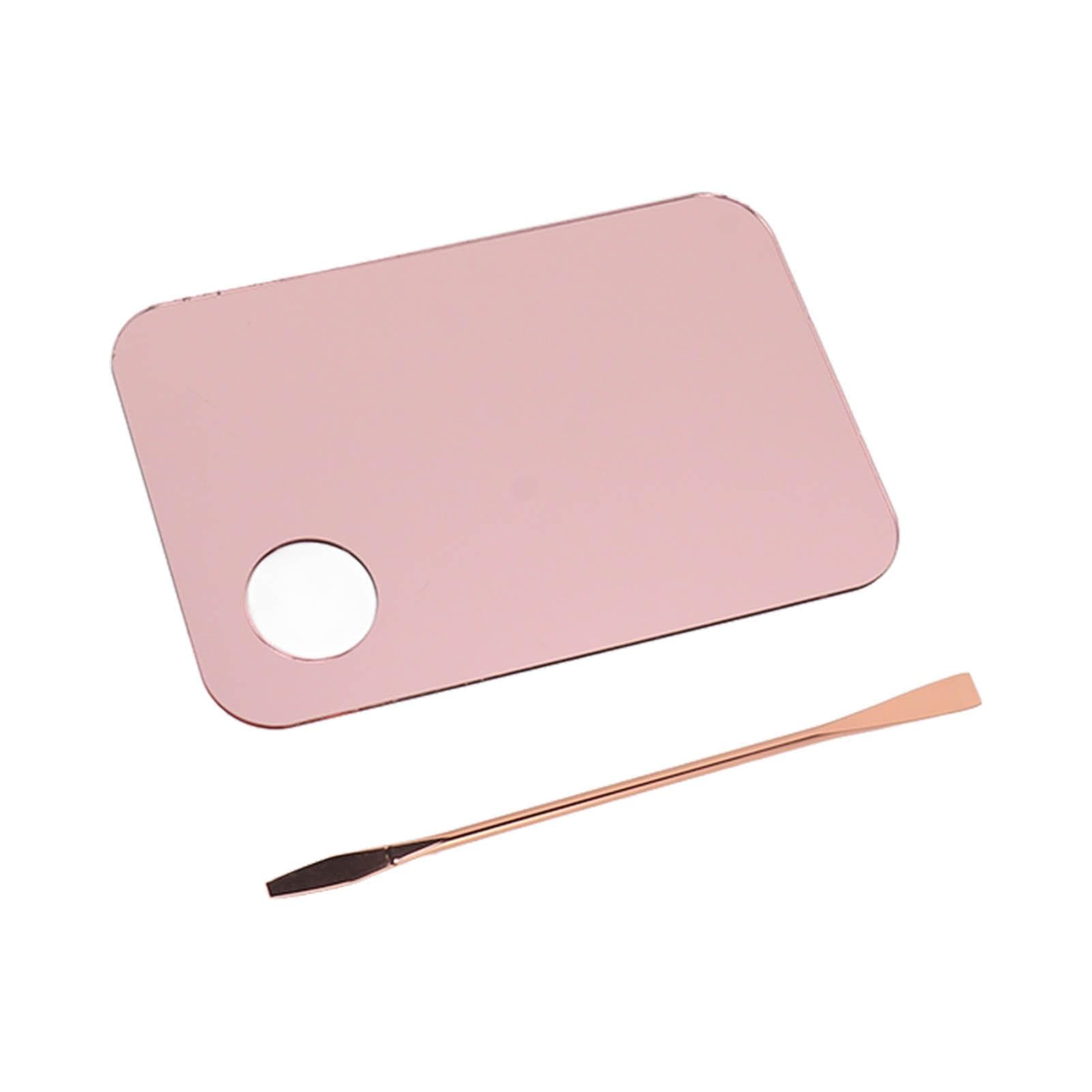 Rose Gold Foundation Mixing Tray Spatula Set Foundation Holder Plate Makeup Nail Art Palette