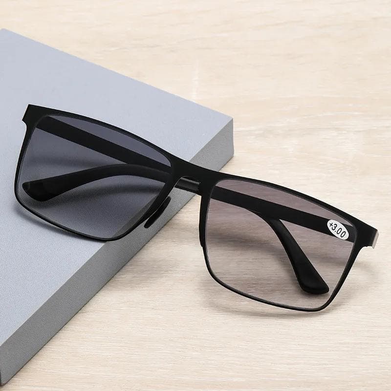 Retro Men Business Reading Sunglasses Progressive Multifocal Presbyopia Eyewear Near Far Sighted with Diopter 1