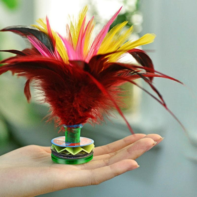 Feather Jianzi Colorful Feathers Shuttlecock Portable Foot Kick Handwheel Feather Shuttlecock Fitness Entertainment