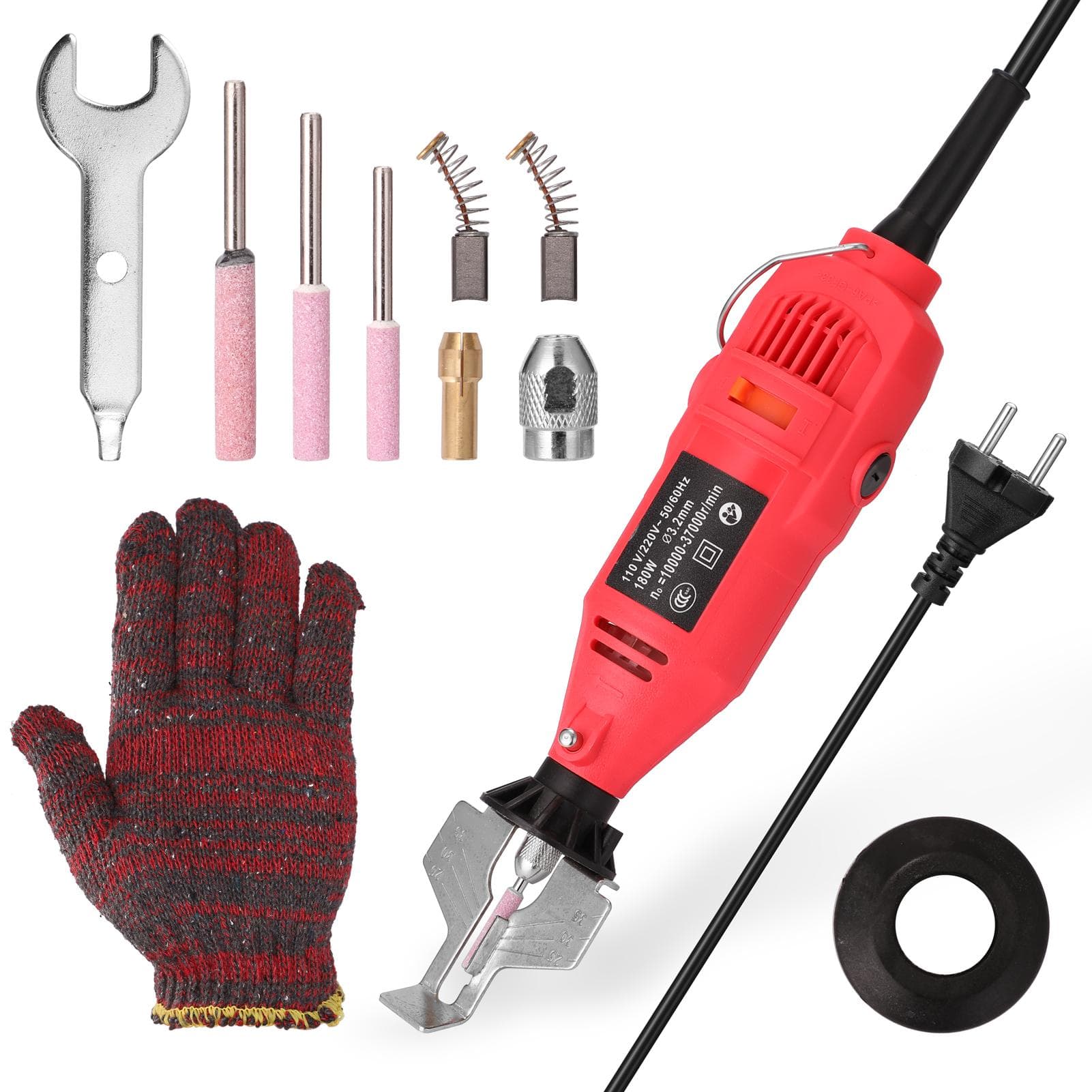 Handheld Mini Electric Grinding Tool Chainsaw Chains Grinder Electric Mill Die Grinder Utility EU Plug red