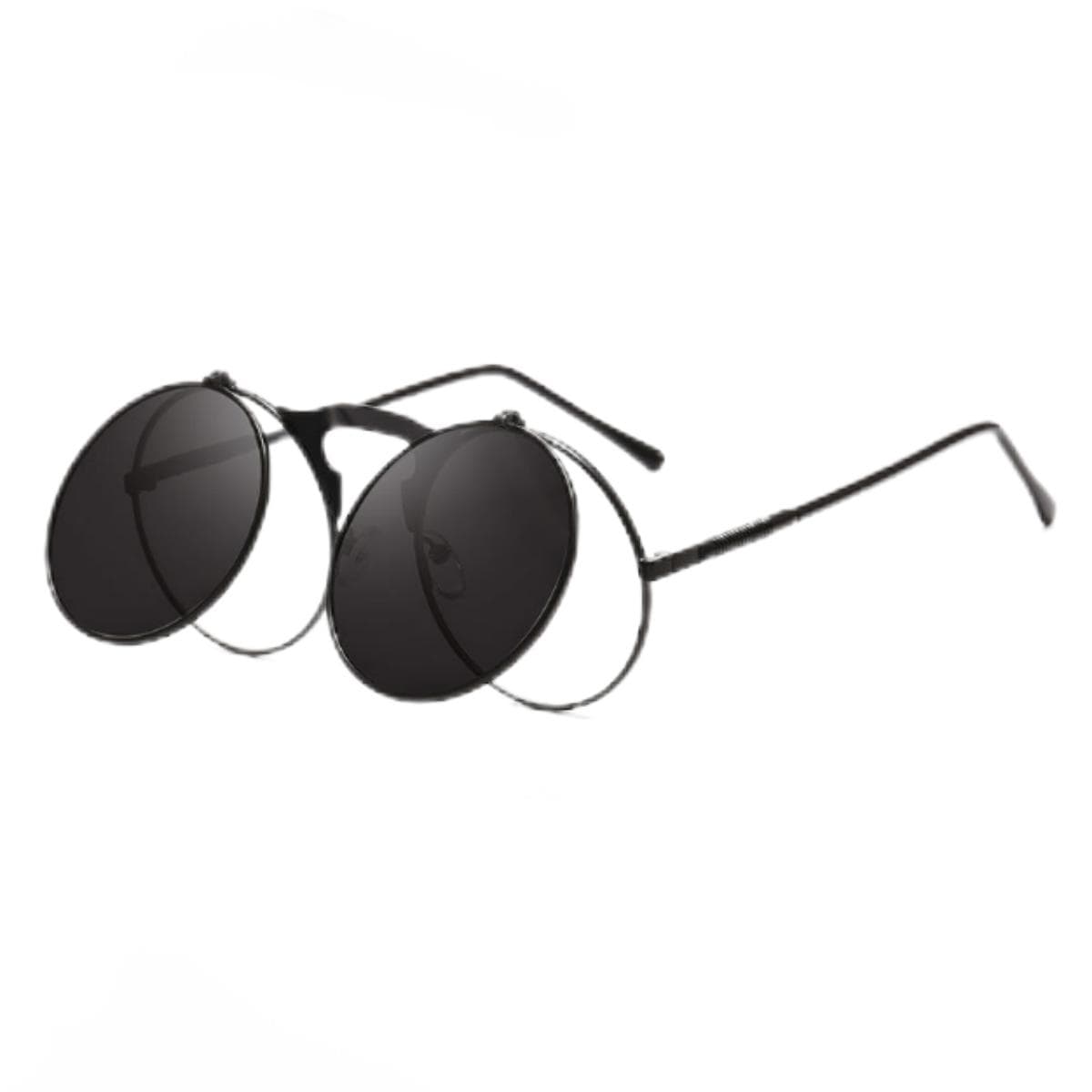 Metal Vapor Punk Flip Over Sunglasses Unisex Retro Steampunk Eyewear For Men And Women