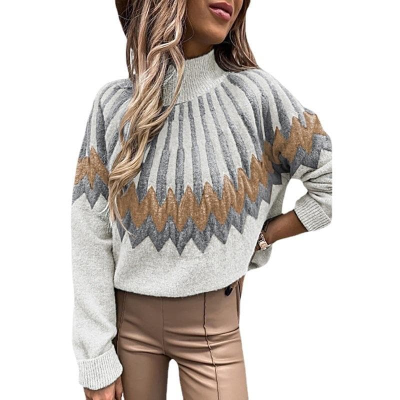 Autumn and Winter New European and American Sweaters Women's Pullover Knitted Sweater Women's Long Sleeves Loose and Casual 3XL