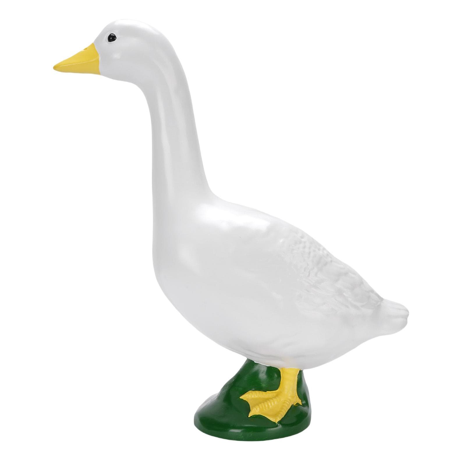 Garden Goose Statue Resin Lifelike Large Size White Goose Sculpture Ornament for Pool Yard Outdoor