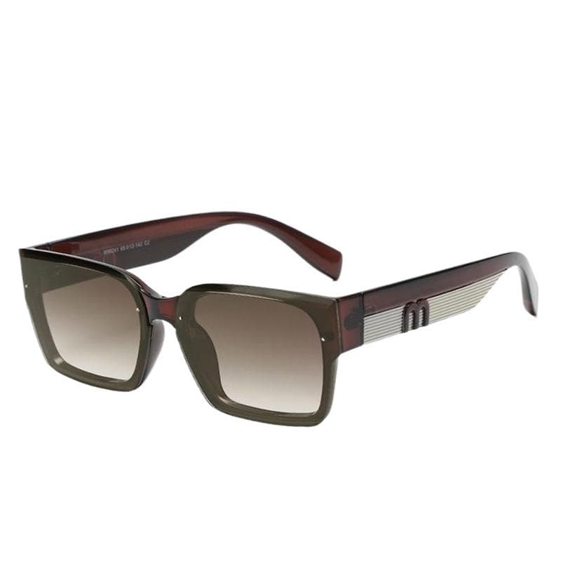 Fashion Luxury Designer Sunglasses Women M Letter Square Oversized Shades Elegant Trendy New Glasses