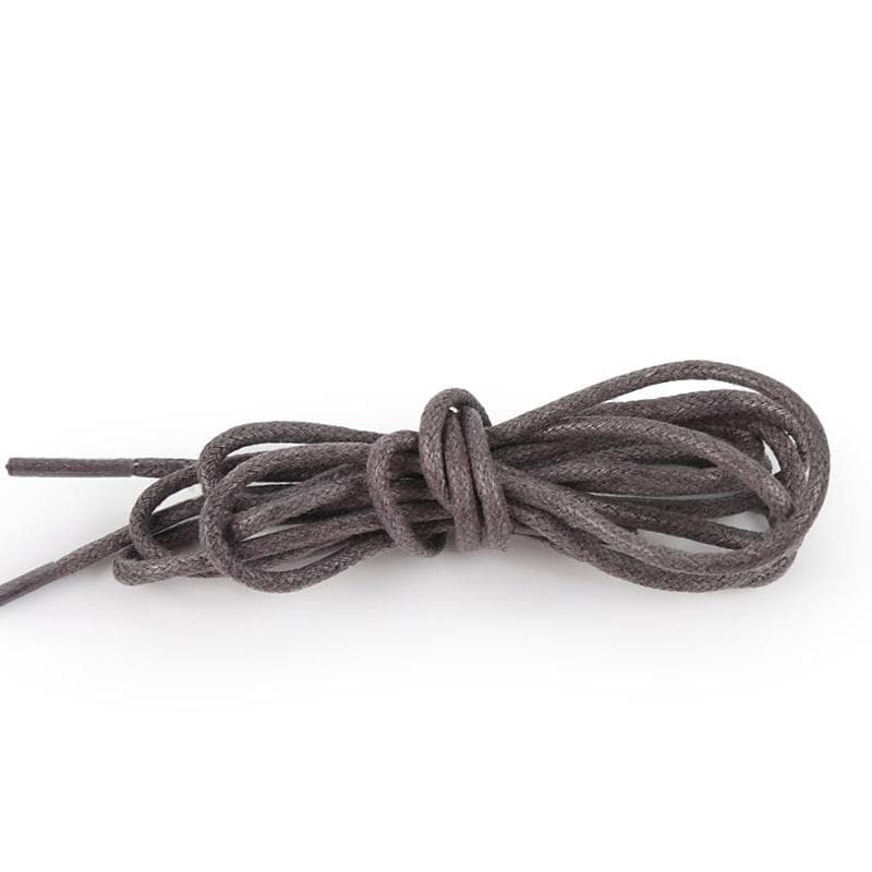 Round Waxed Solid Color Shoelaces Shoes Strings Boot Sport Shoe Laces Cord 120cm gray