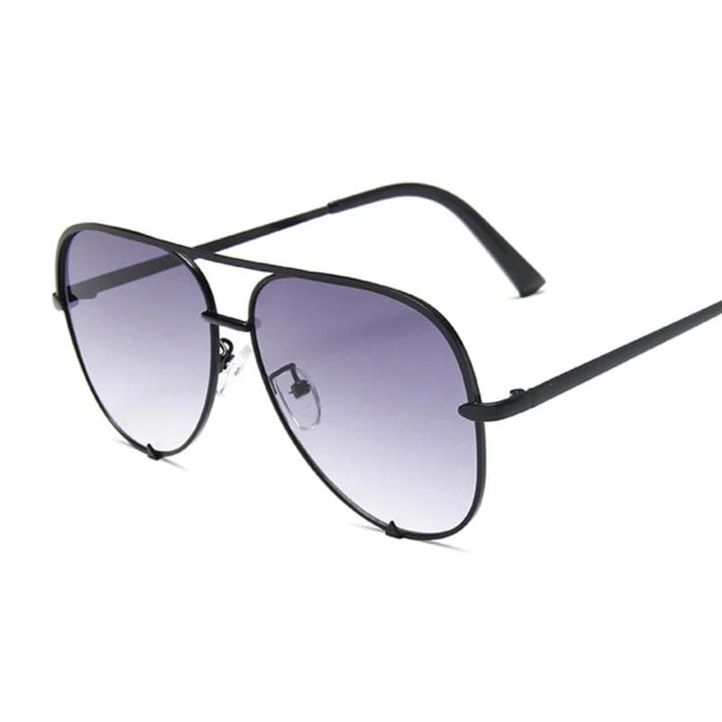 Vintage Black Pilot Sunglasses Luxury Brand Designer Big Frame Gradient Fashion Sun Glasses for Women Men