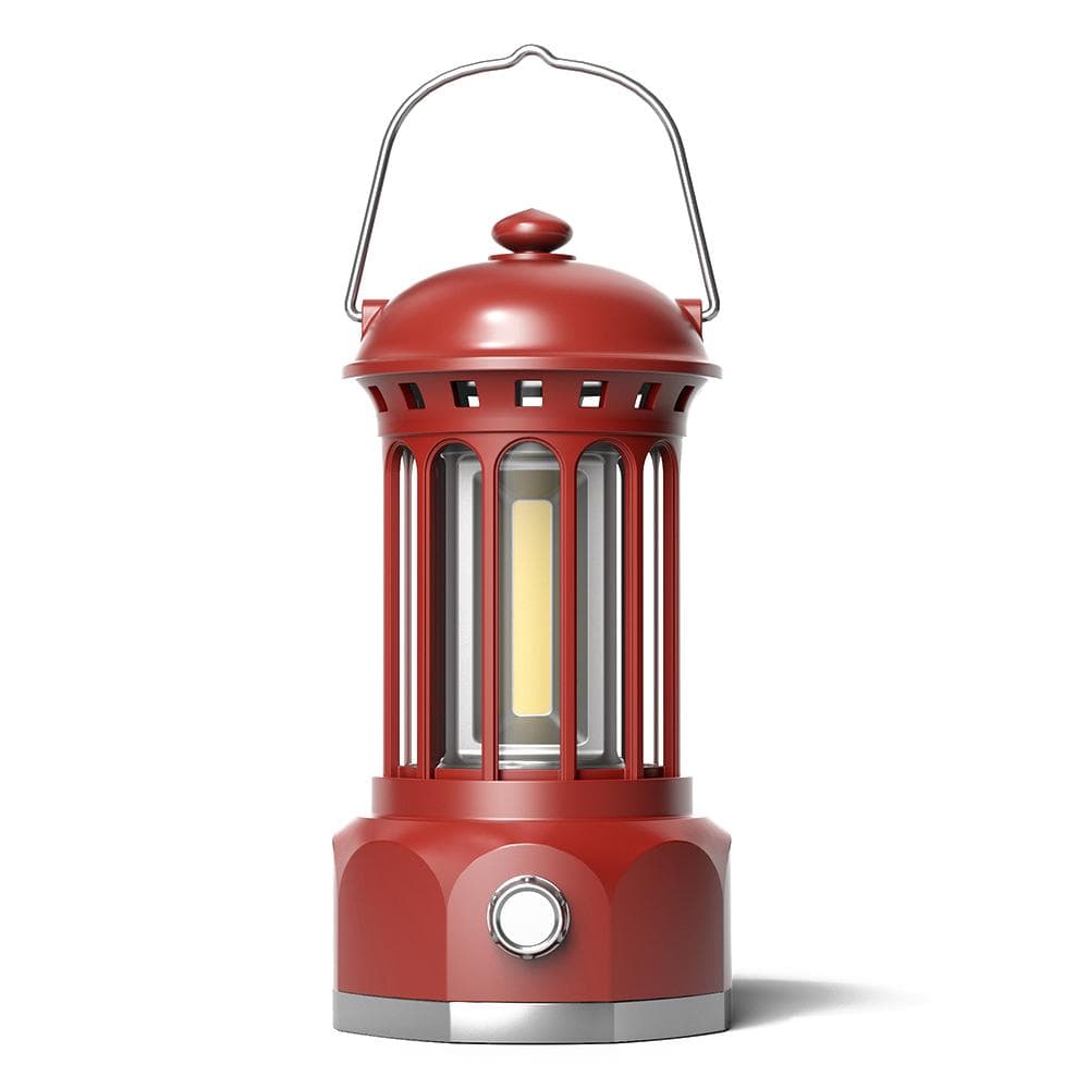 Cordless Camping Lamp Stepless Dimming Outdoor Retro Tent Light Home Atmospheres Lantern Portable red
