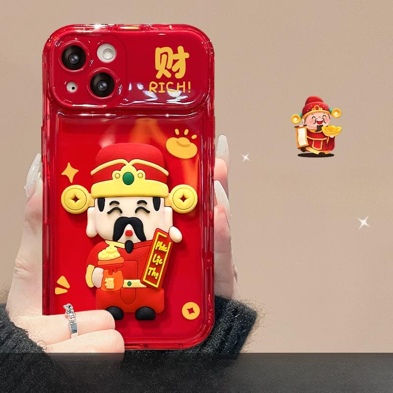 Applicable To Apple 15 Mobile Phone Case IPhone 14 Promax Lucky Cat Doll Lanyard 13 Flip Mirror 11/12 iPhone 6s Plus
