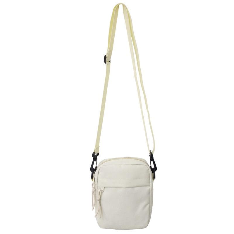 Messenger Sling Bags for Men Casual Canvas Small Zipper Crossbody Pouch Simple Small Crossbody Shoulder Bag Men Bag white