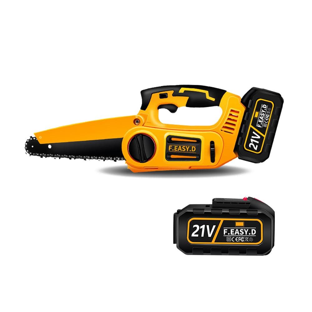 21V 20000RPM Brushless Pruning Saws Rechargeable Small Wood Spliting Chainsaw One-handed US plug&2 batteries