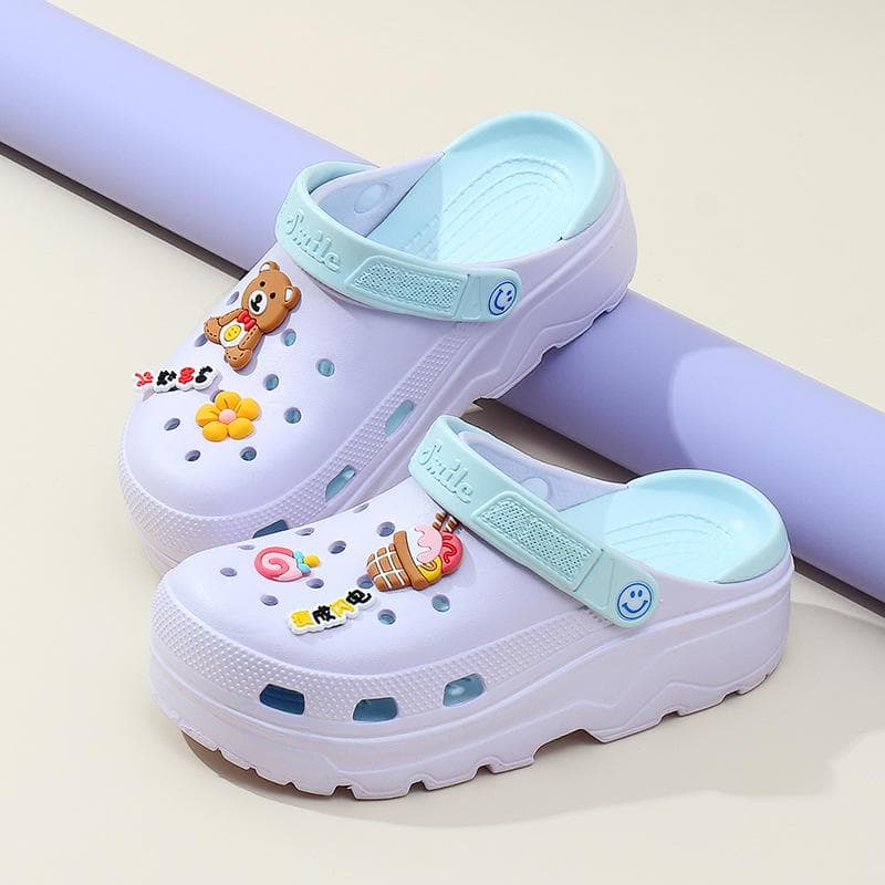 Summer Women Beach Sandals Light Weight Hollow Slippers Summer Outside Soft Quick Dry Flat Anti-slip Garden Ladies Shoes 35