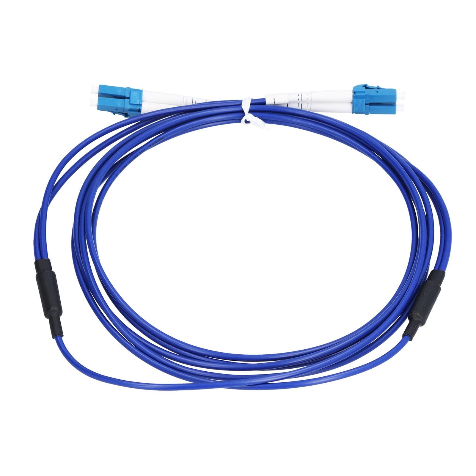 Optical Fiber Patch Cord Armored Jumper Single Mode 2 Core Optic Cable LC UPCLC UPC Blue(5meter )