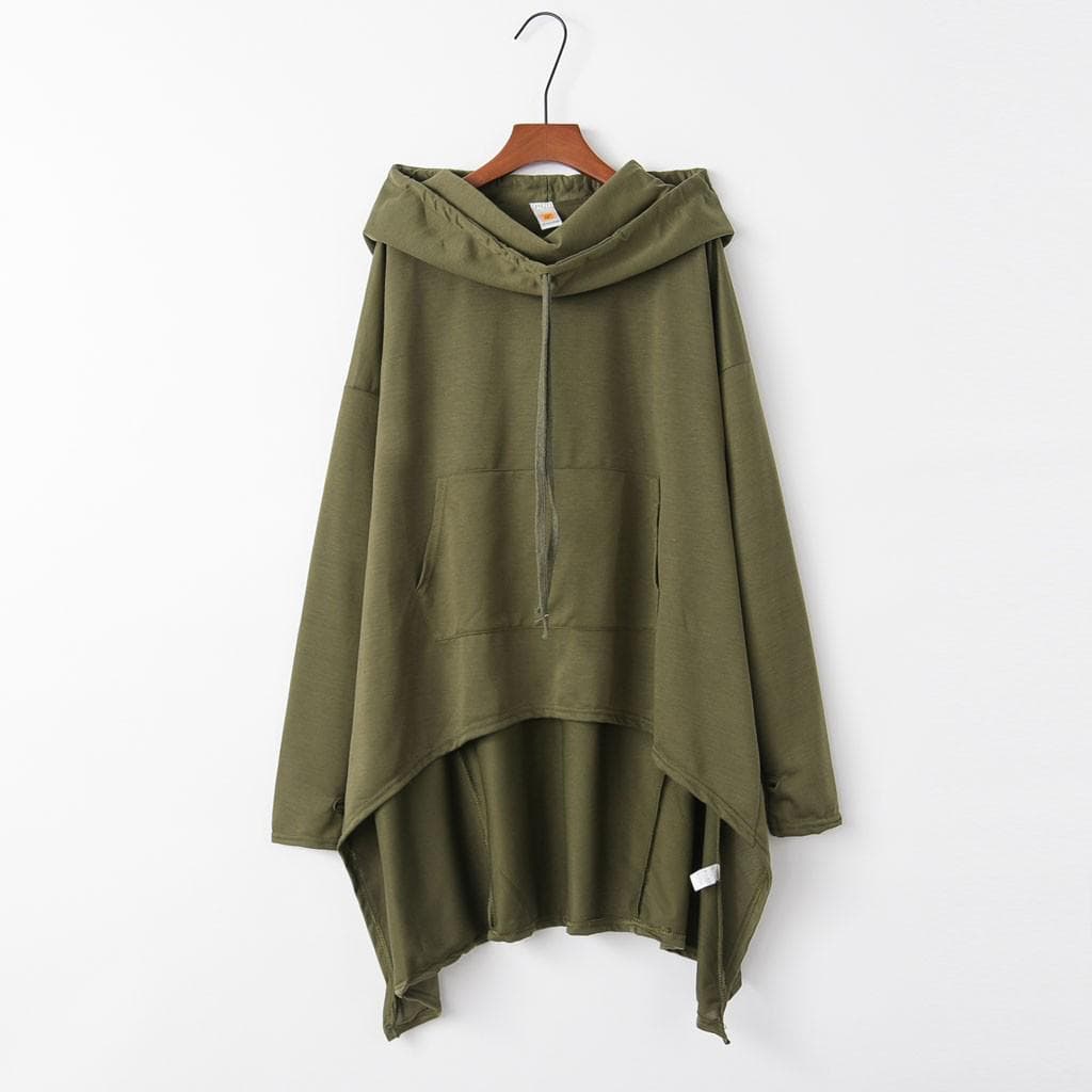 Women's Spring and Autumn Hoodie Long Hooded Sweatshirt Large Size Long Single Layer Hoodie Top XL