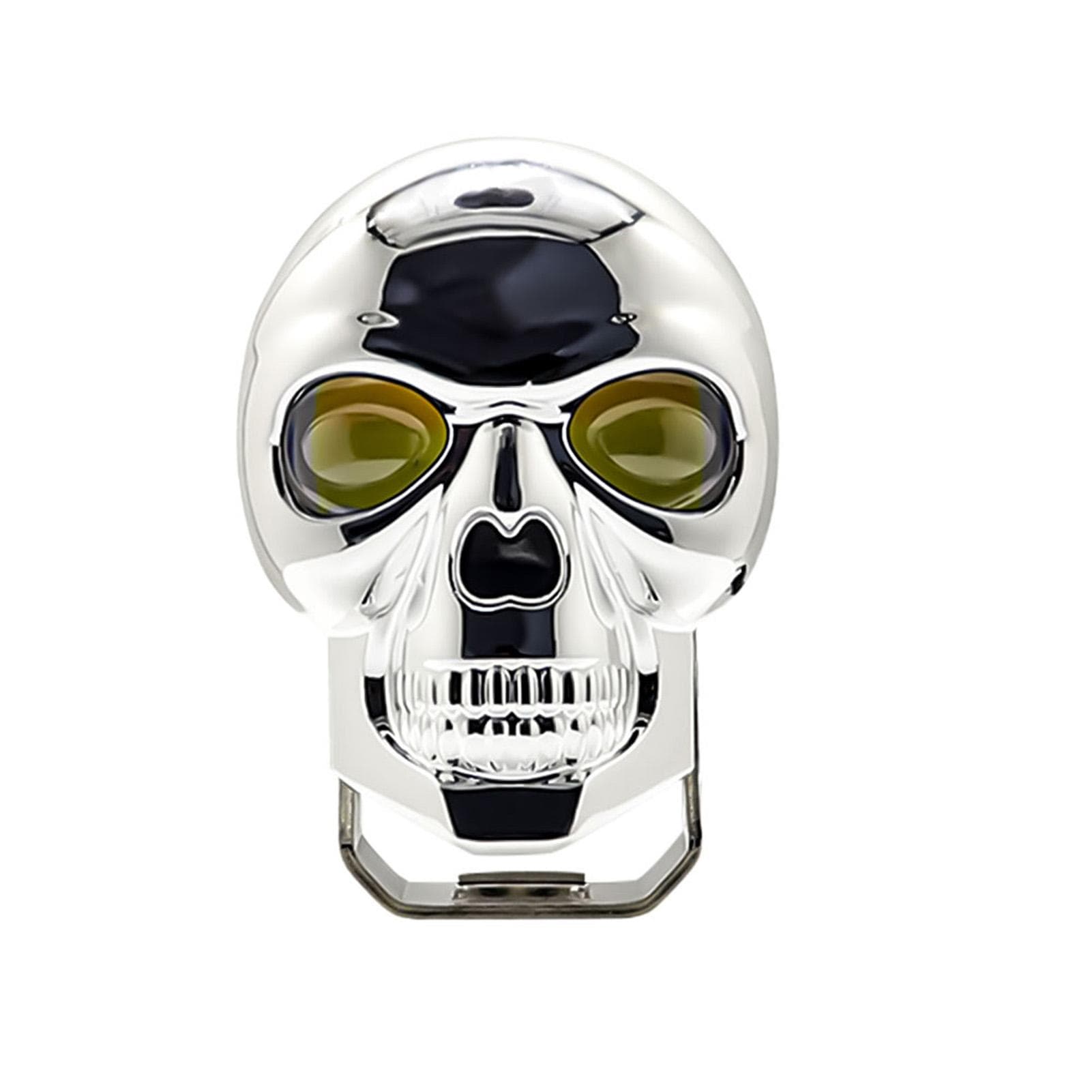 2Pcs Motorcycle Driving Fog Lights LED Pod Lights Bar Skull-shaped Spotlight Auxiliary Light silver
