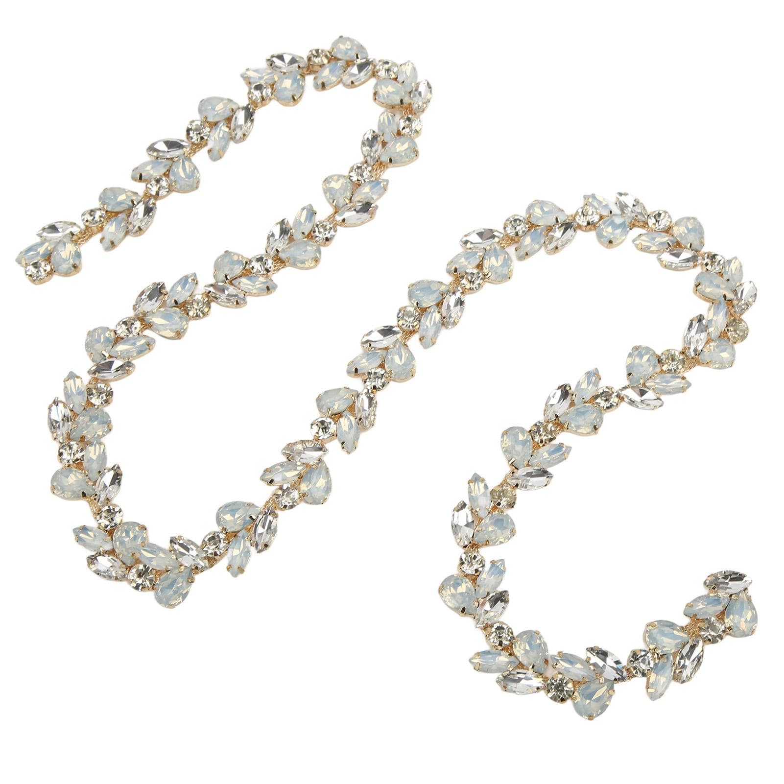 1yd Rhinestone Flower Chain Shiny Colorful Exquisite Workmanship Color Horse Eye Drop Rhinestone