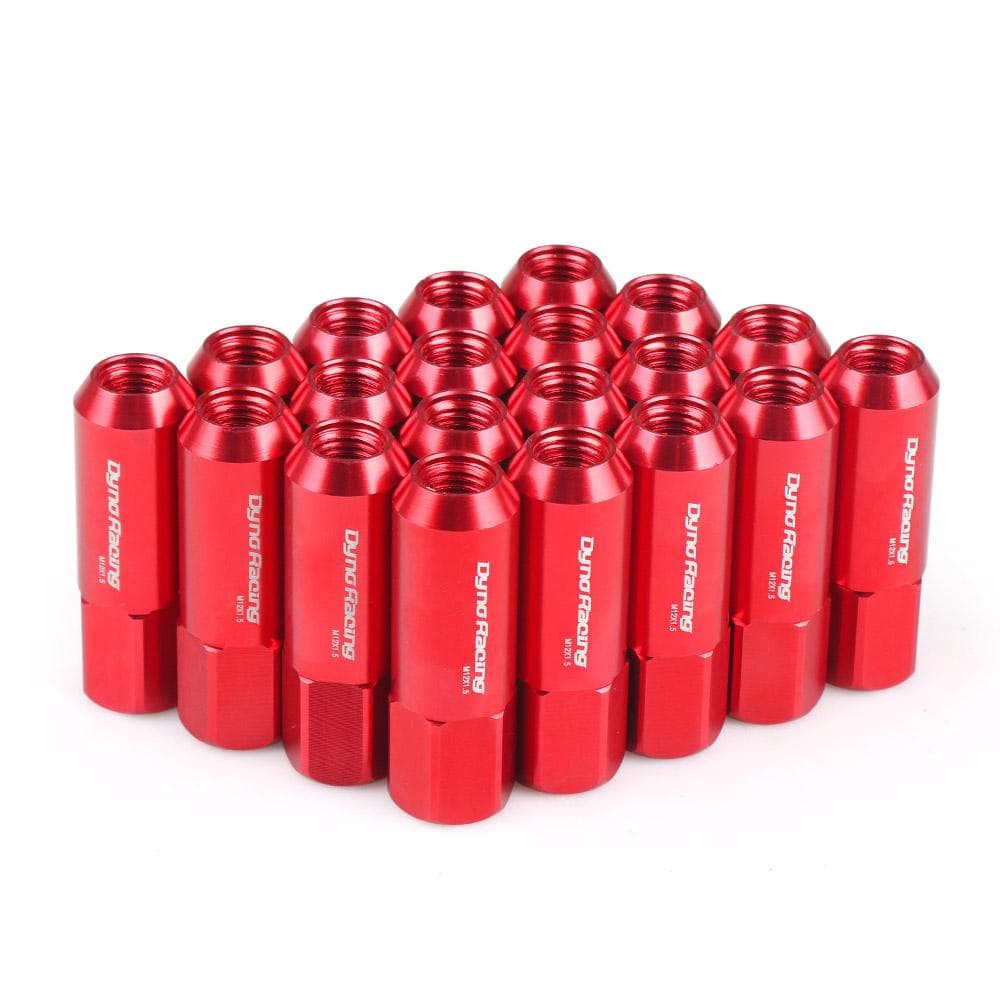 Dynoracing 60MM M12*1.5 Wheel Nuts New 20PCS Racing Lug Wheel Nuts Screw Aluminum Lug Nut M12X1.5 red