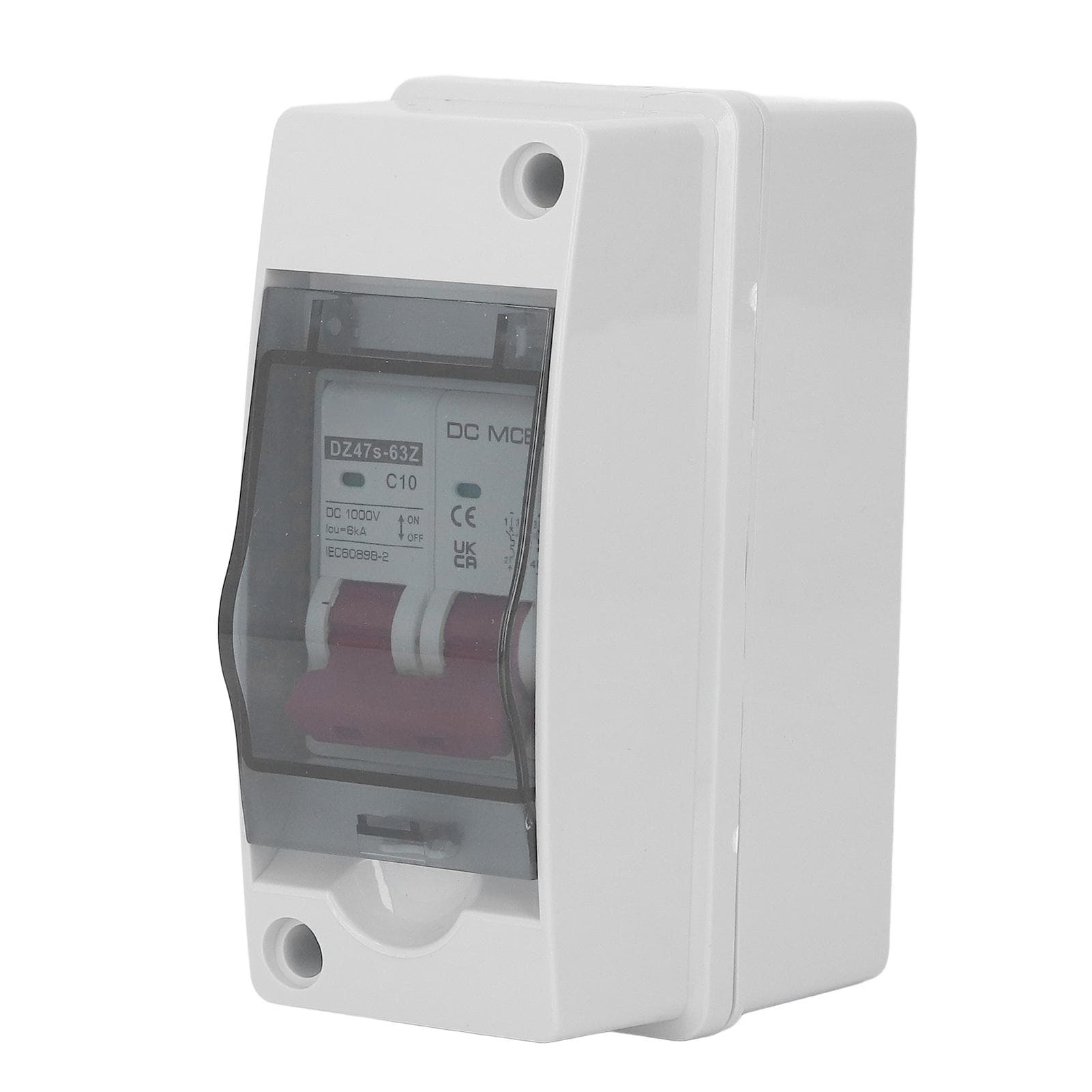 2P DC Circuit Breaker IP65 Waterproof Miniature DC Isolator Switch for Solar PV System 1000V 10A