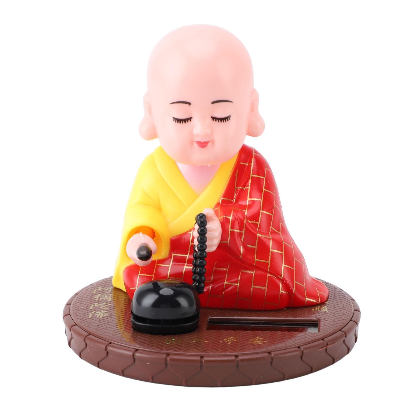Little Monk Figurine Solar Powered Bright Color Exquisite Car Dashboard Ornament Home Decor