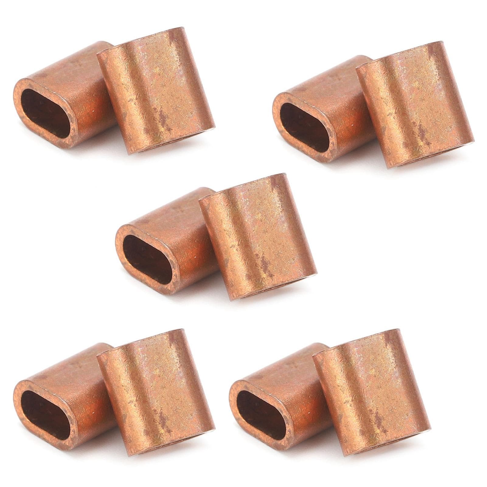 20Pcs Wire Rope Sleeve M3 Copper Oval Crimping Loop Rope Clamp Fastening Assortment Kit