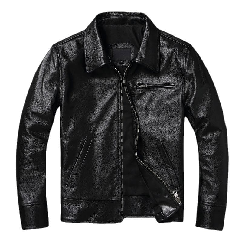 New Fashion Swallowtail Style Genuine Leather Jacket Men Slim Mens Jacket Boy Real Cowhide Coat Cow Clothing Spring Autumn M black