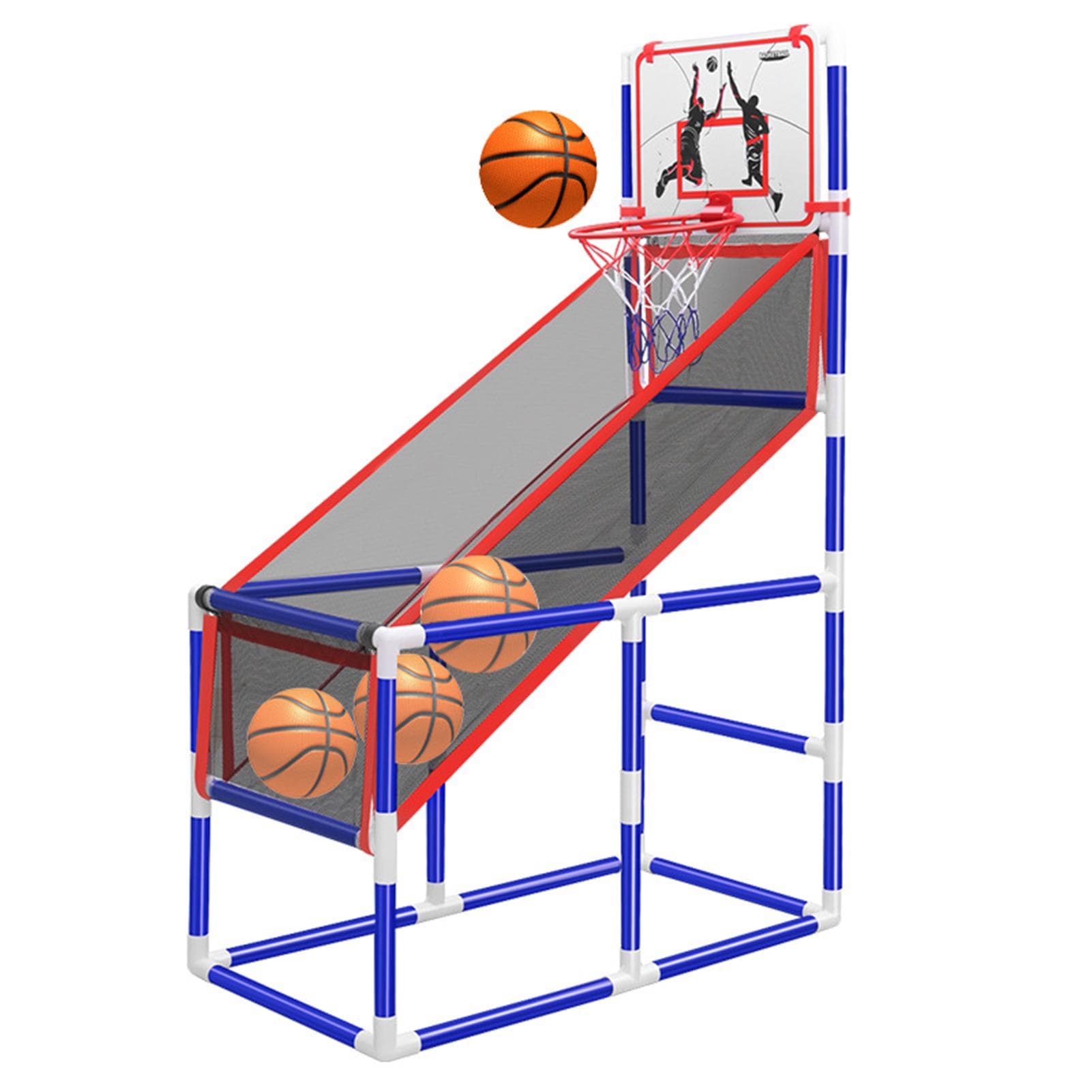 Basketball Game Set Kids Basketball Hoop for Indoor Outdoor with 4 Balls 88cm to 140cm Height