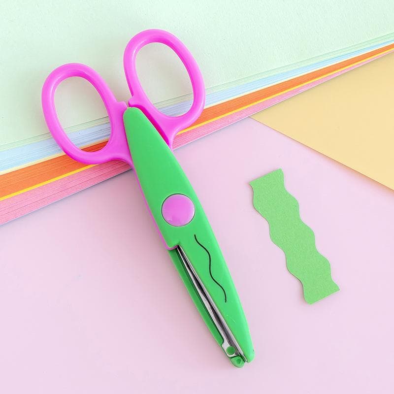 Creative Wavy Pattern Safety Scissors Kawaii Lace Scissors Card Photo Handmade Tools DIY Paper Cutter School Office Supplies