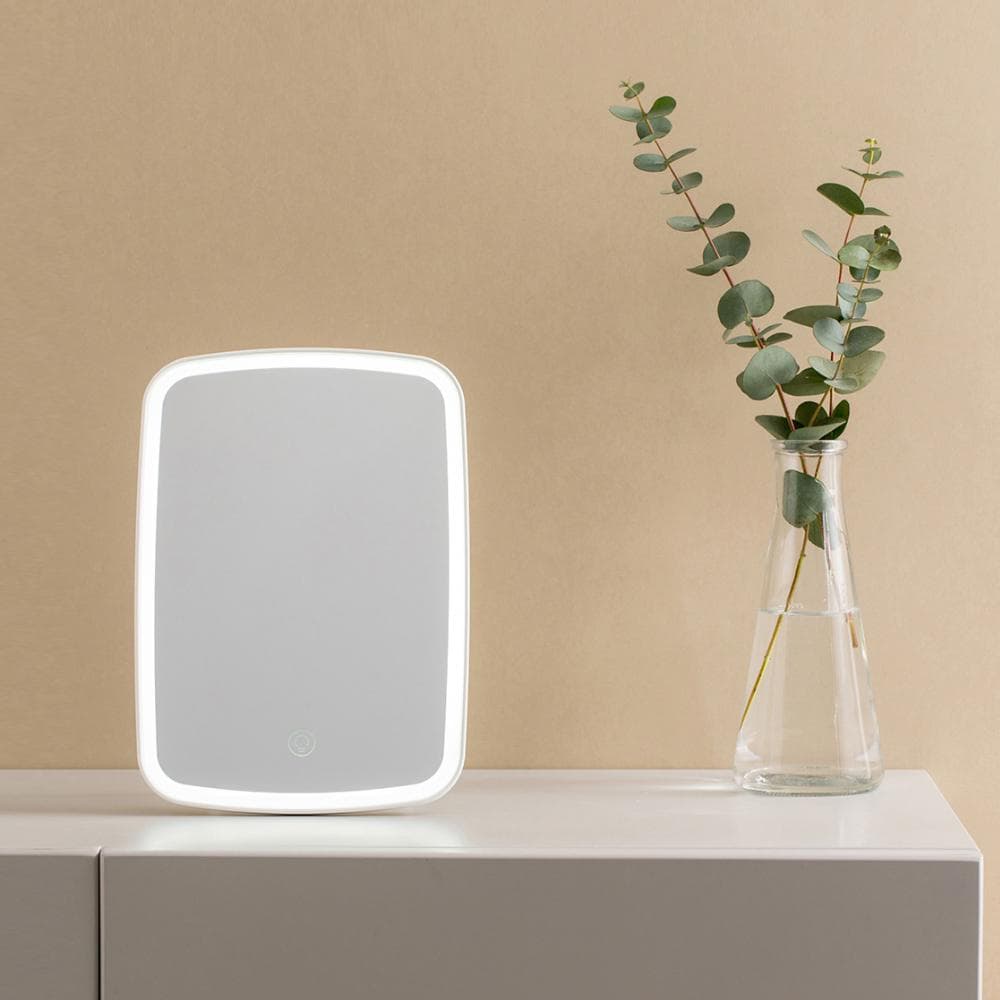 Xiaomi LED Makeup Mirror with Light Touch Switch Control Three Color Temperatures Portable Makeup Led Light Dormitory Desktop Mirror white