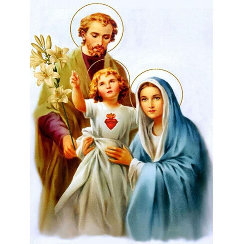 Diamond Embroidery Painting Embroidery Handicraft Rhinestone Embroider Angel Family Diamond Wall Art 20X30CM