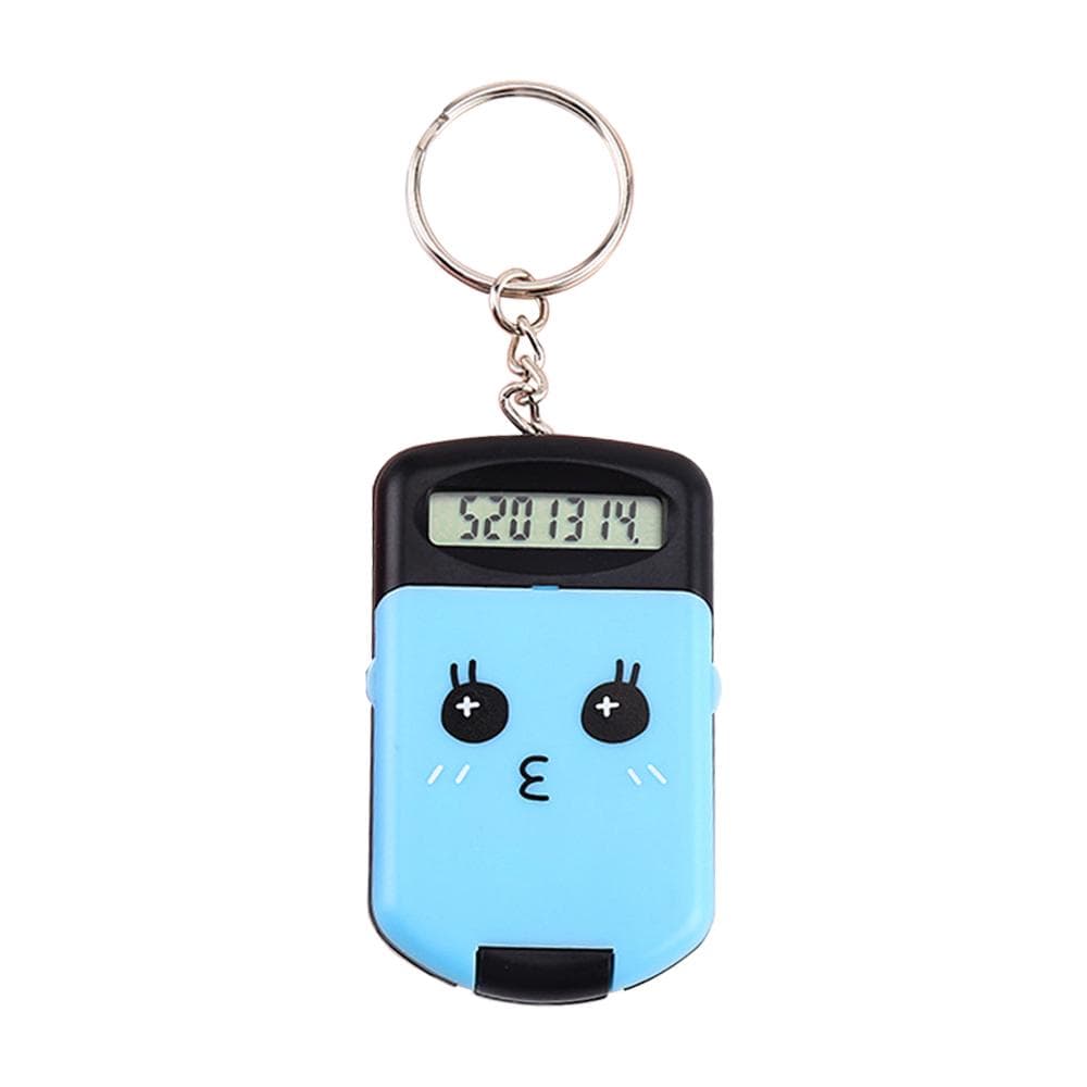 Mini Calculator Cute Cartoon with Keychain 8 Digits Display Portable Pocket Size Calculator for black