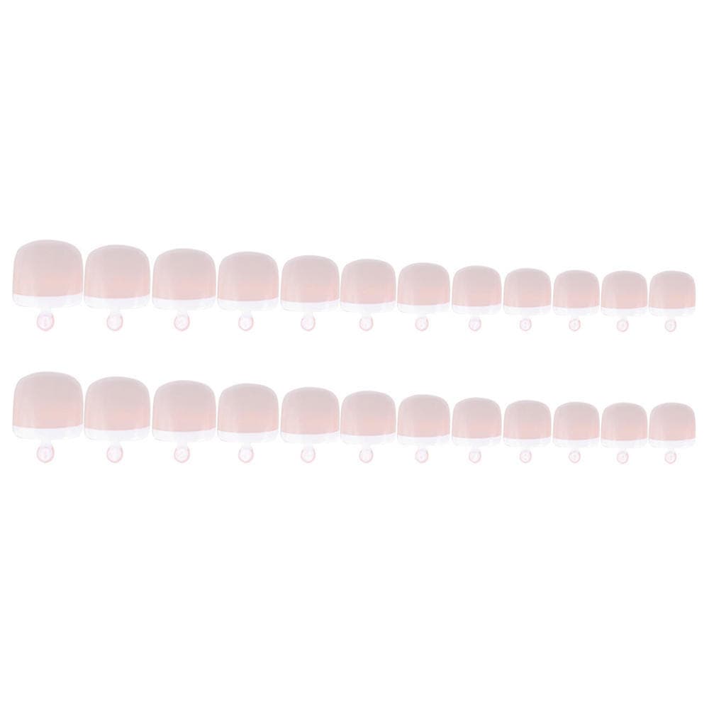 24Pcs False Toenail Tips Set French Full Cover Fake Toe Nail Tips for DIY Manicure Decoration