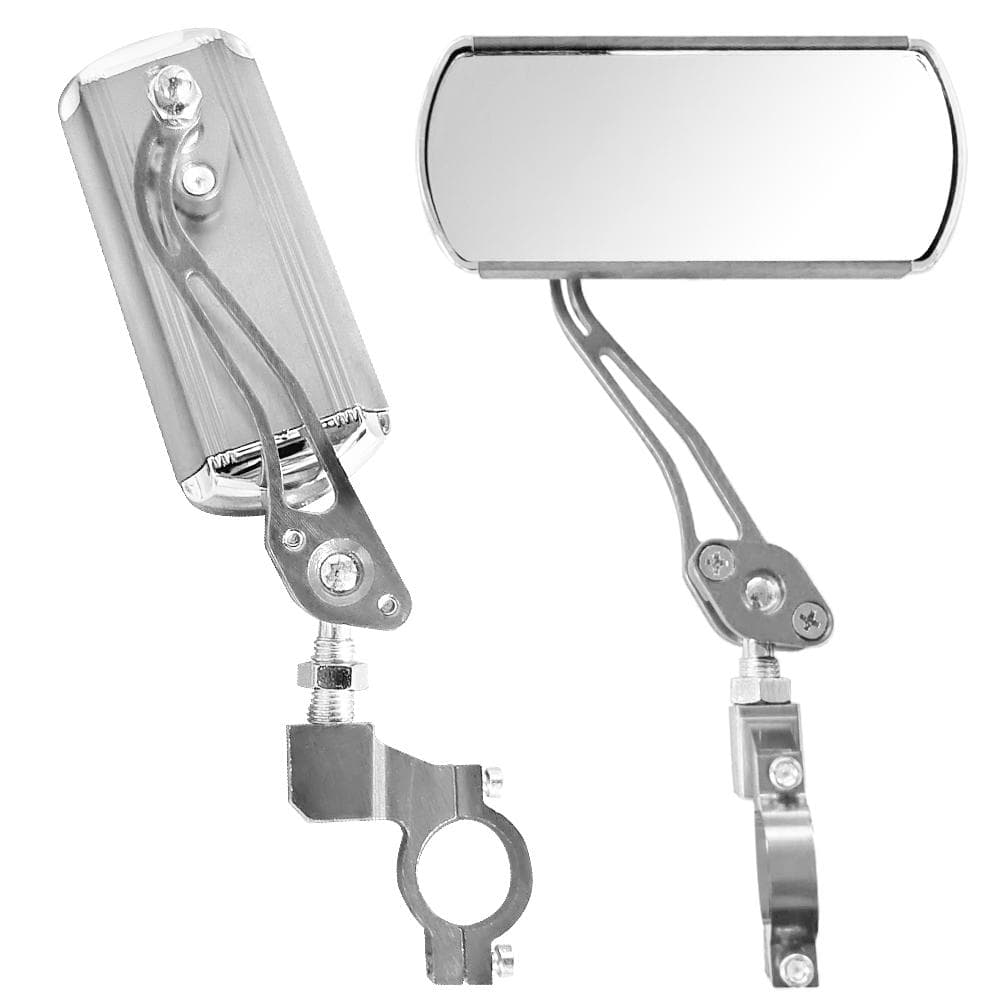 2 Pack Bike Rear View Mirror Adjustable Rotate Mirror Wide Angle Rear View Aluminum Alloy Safety silver